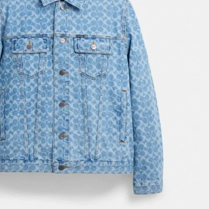 COACH SS25 Denim Jacket Men's Washed Blue-4