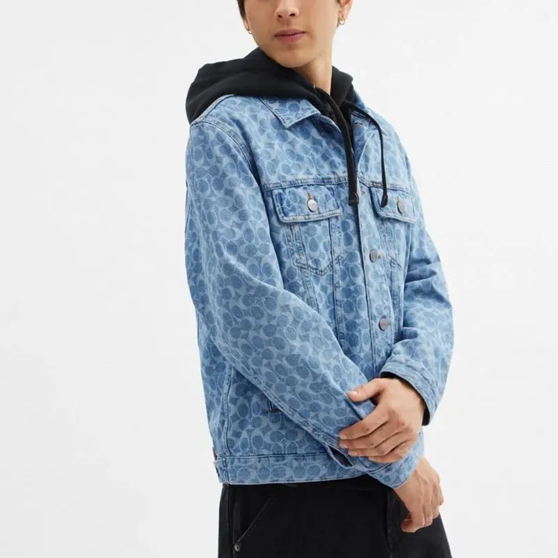 COACH SS25 Denim Jacket Men's Washed Blue-1
