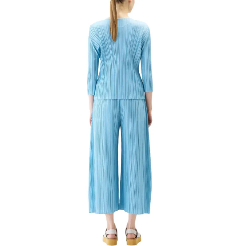 PLEATS PLEASE ISSEY MIYAKE Shirt Women's Blue Gray-2