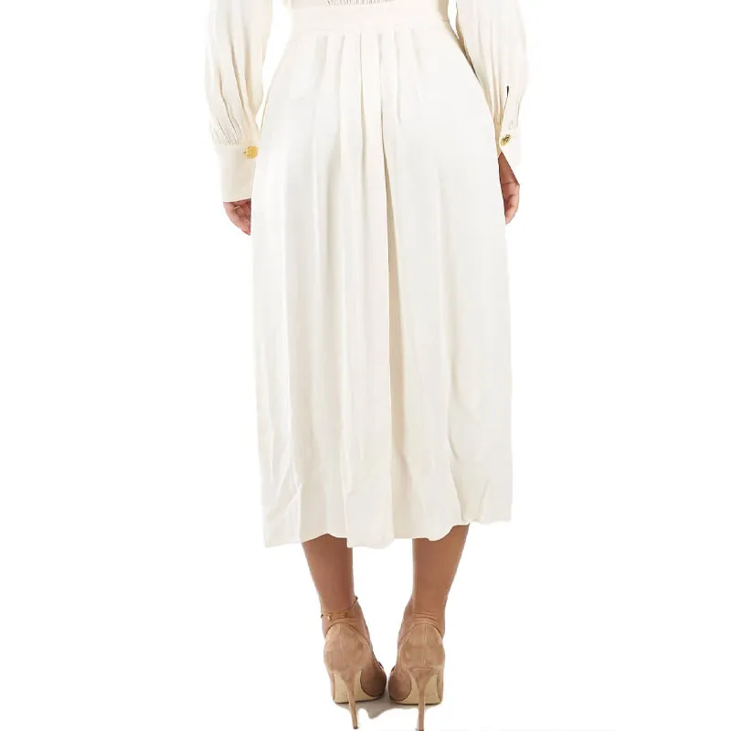 Elisabetta Franchi Long Sleeved Dresses Women's White-2