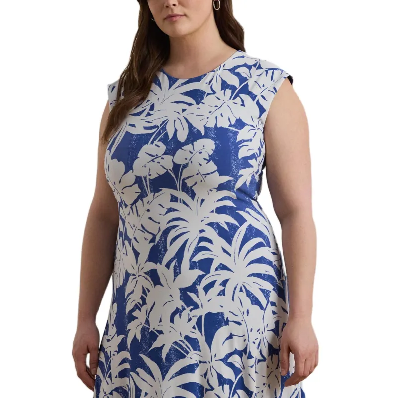 LAUREN RALPH LAUREN Sleeveless Dress Women's Blue White-3