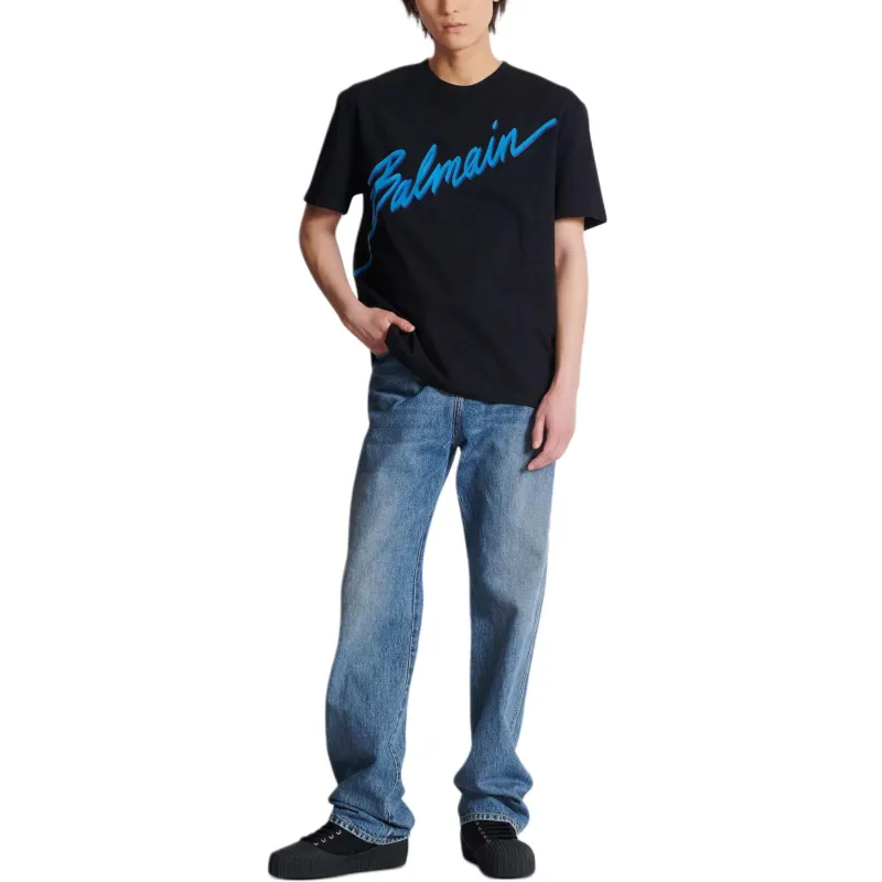 BALMAIN Flocked finish T shirt-2