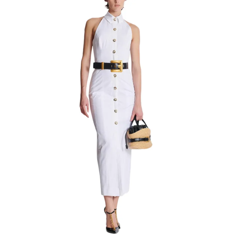 BALMAIN Poplin Midi Dress-1