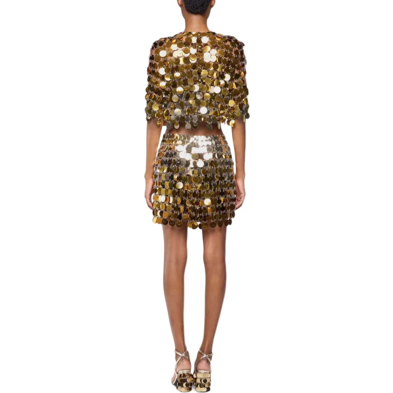 Paco Rabanne Crop Top Women's Gold-2