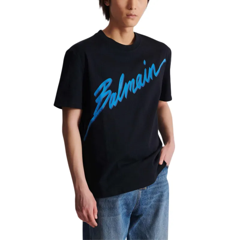 BALMAIN Flocked finish T shirt-5