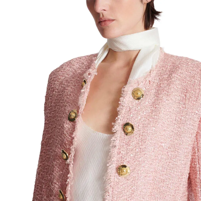 BALMAIN Sequin embellished Tweed Jacket-6