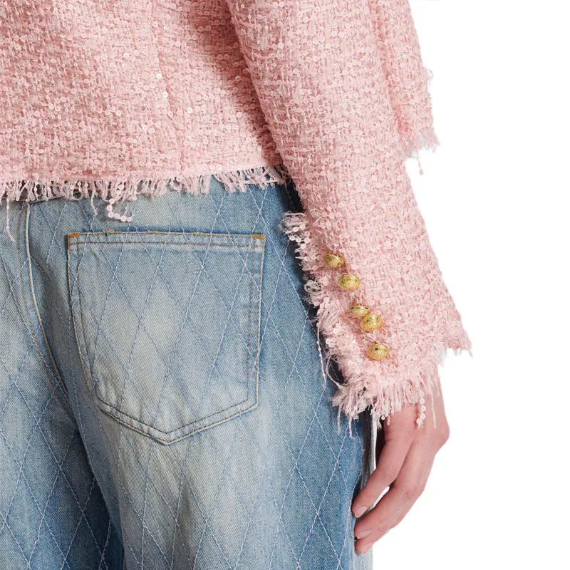 BALMAIN Sequin embellished Tweed Jacket-7