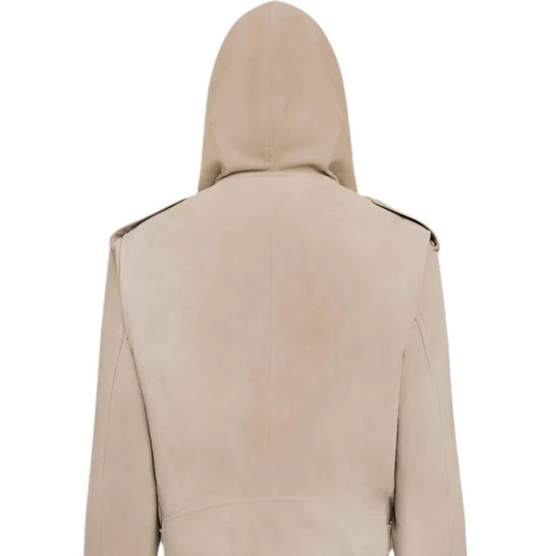 Alaia SS25 Leather Jacket Women's Beige-2