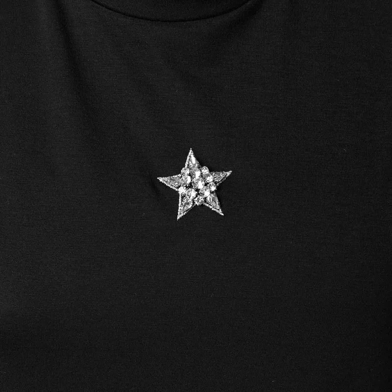 Stella McCartney Star print Faux pearl embellished T shirt-6