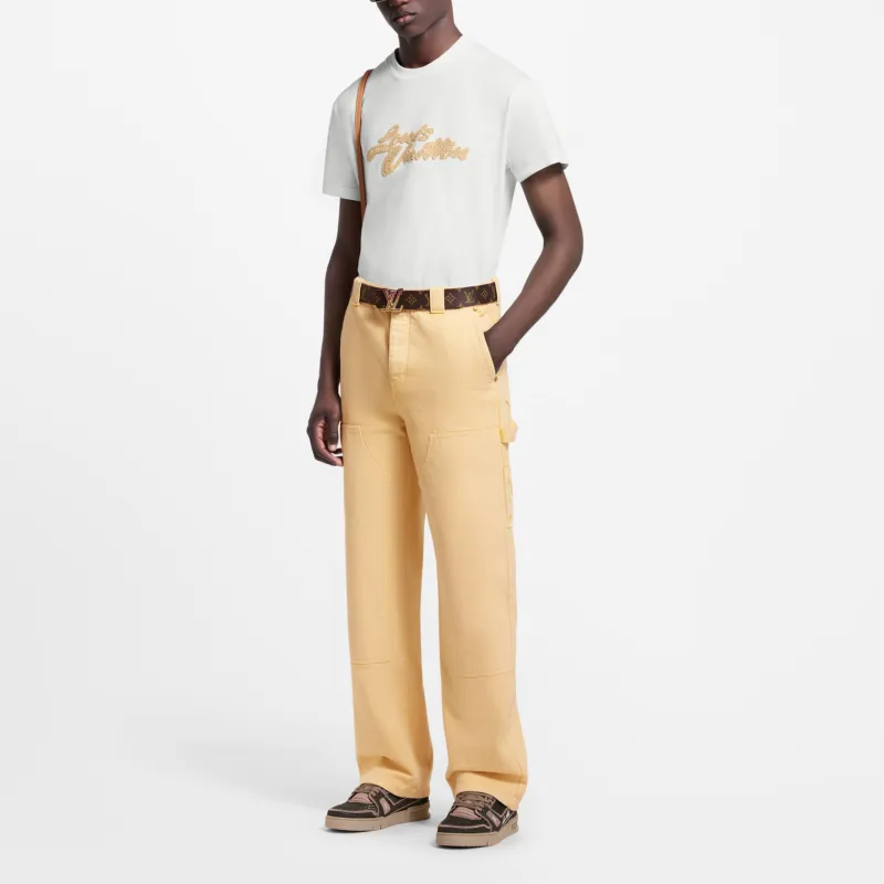 LOUIS VUITTON Embroidered Signature T Shirt-4