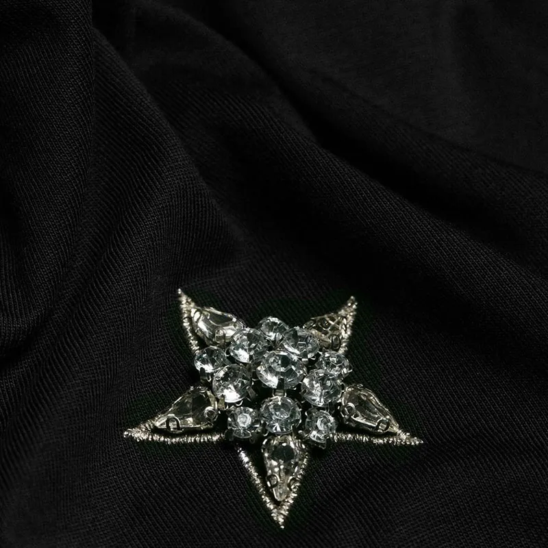 Stella McCartney Star print Faux pearl embellished T shirt-4