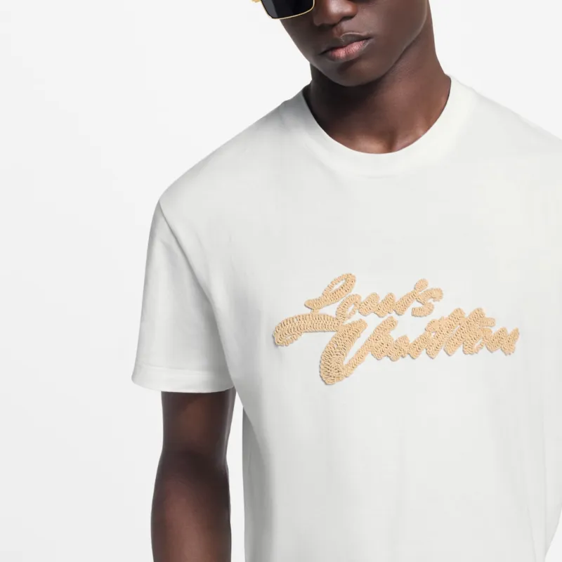 LOUIS VUITTON Embroidered Signature T Shirt-5