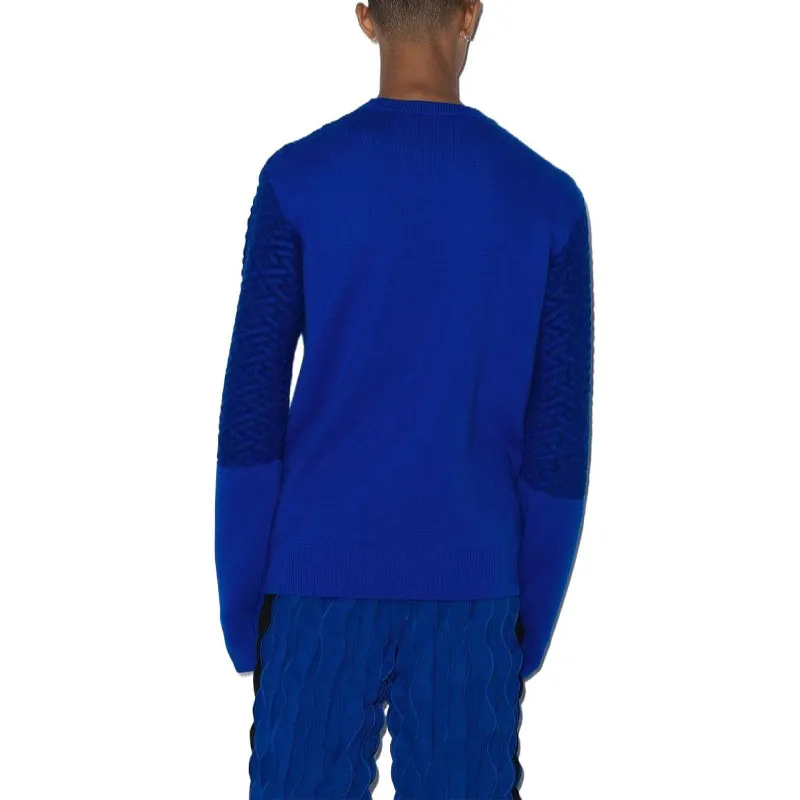 VERSACE Logo intarsia Crew Neck Jumper-2