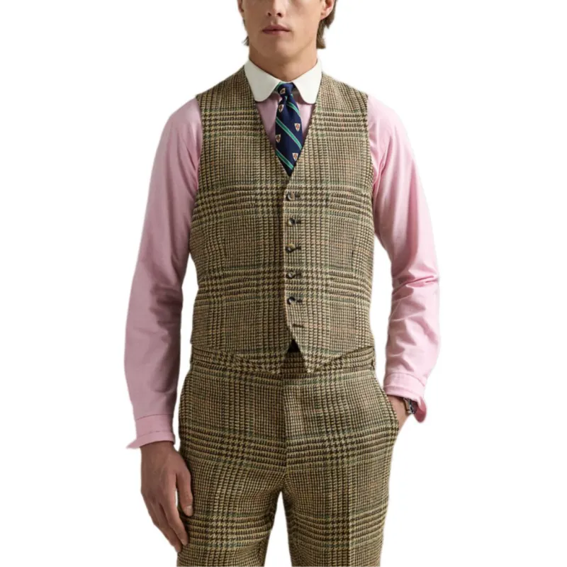 Polo Ralph Lauren Vest Men's Brown Yellow-1