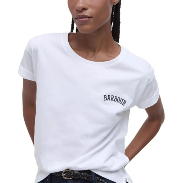 BARBOUR SS25 Drop Shoulder Sleeve T Shirt Women's White-4
