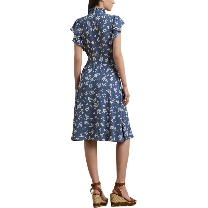 LAUREN RALPH LAUREN Short Sleeved Dress Women's Blue-2