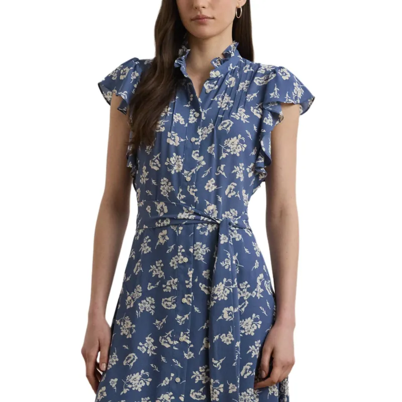 LAUREN RALPH LAUREN Short Sleeved Dress Women's Blue-3