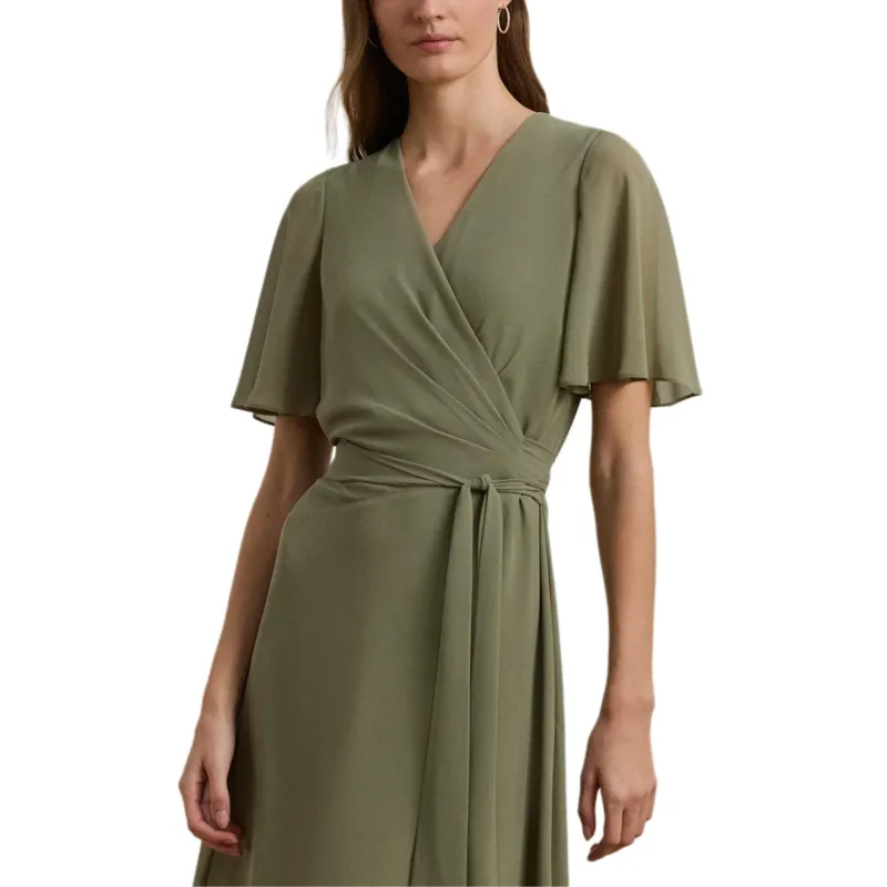 LAUREN RALPH LAUREN Short Sleeved Dress Women's Sage Green-3