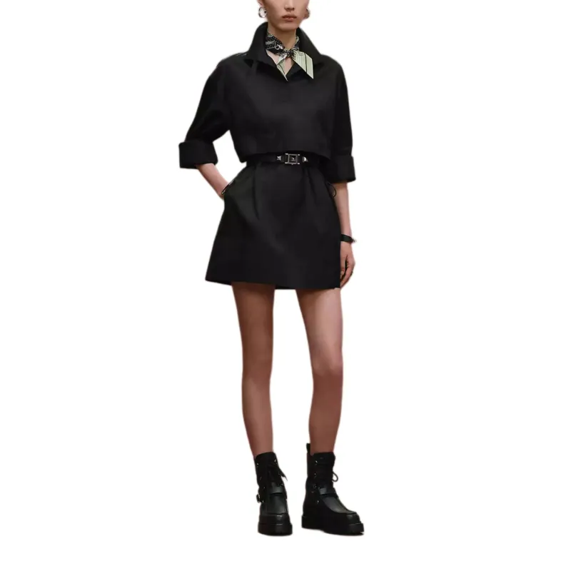 HERMES Long Sleeved Dress Women's Black-1