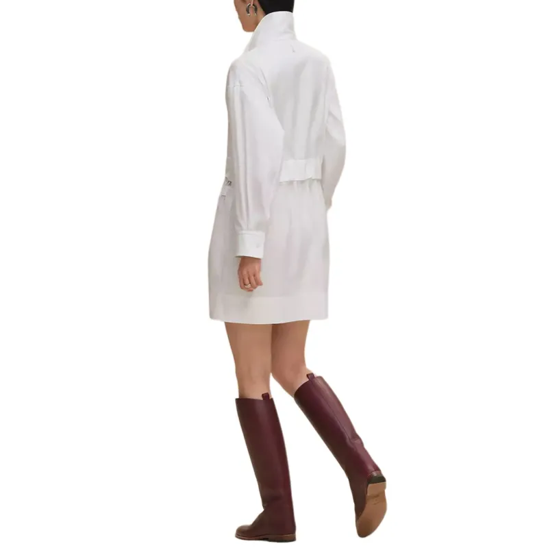 HERMES Long Sleeved Dress Women's White-1