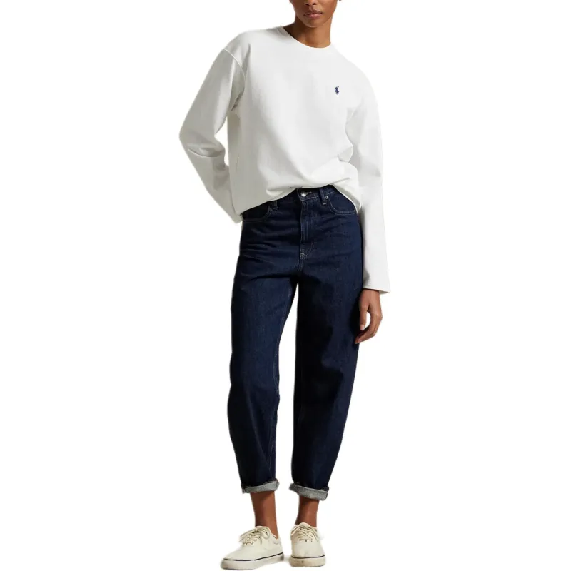 Polo Ralph Lauren Drop Shoulder Sleeve T Shirt Women's Black-2