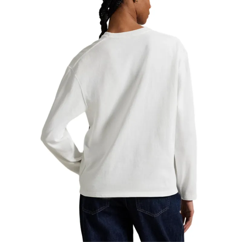Polo Ralph Lauren Drop Shoulder Sleeve T Shirt Women's Black-3