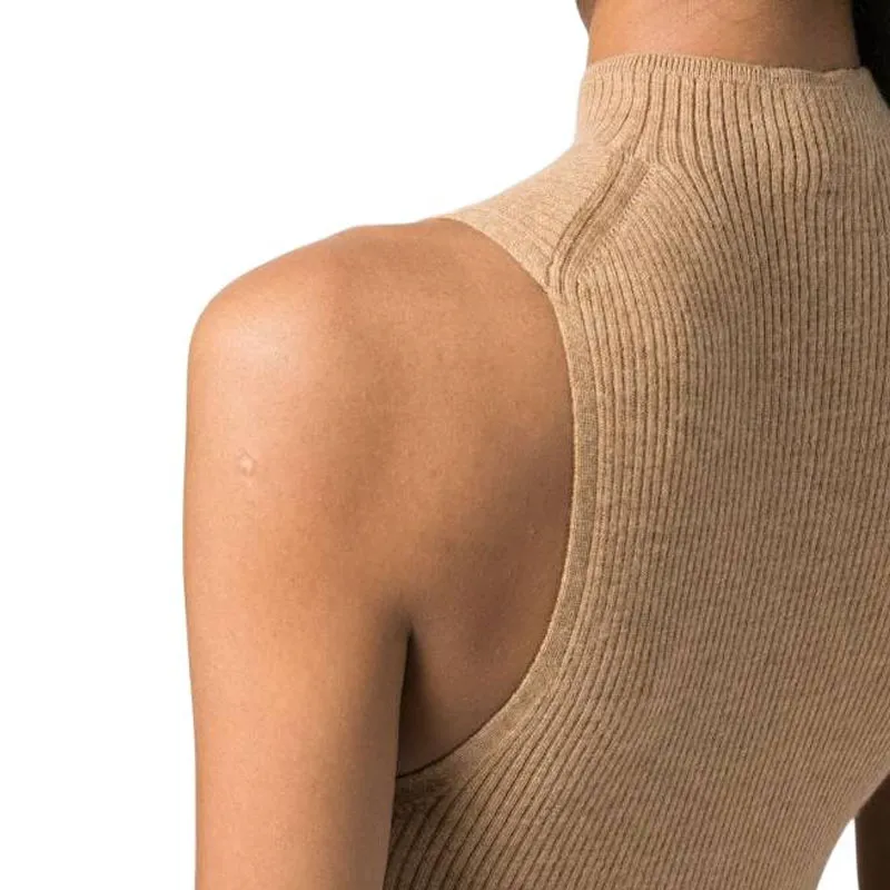 Polo Ralph Lauren Ribbed-knit High-neck Midi Dress-4