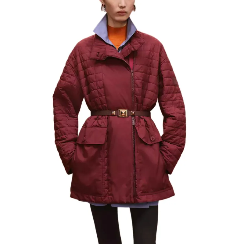 HERMES FW25 Fall Winter Collection Down Jacket Women's Rouge Red-1