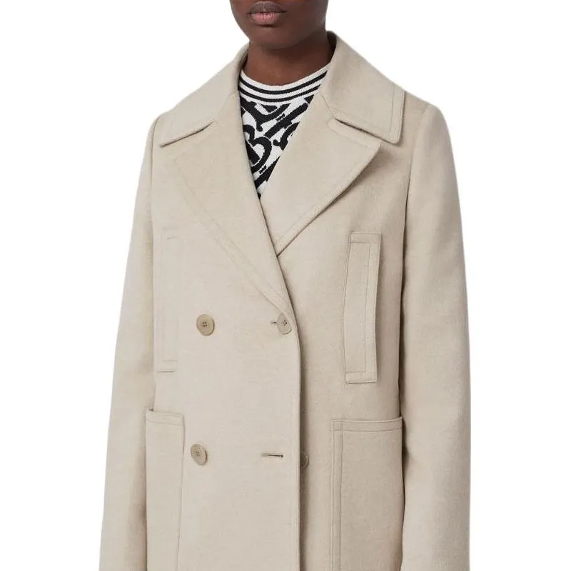 Burberry Velvet Jackets Women's Ivory White-3