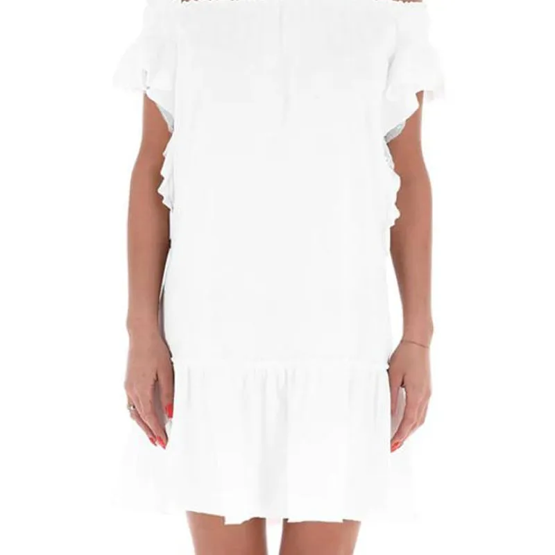 RED VALENTINO Short Sleeved Dress Women's White-4
