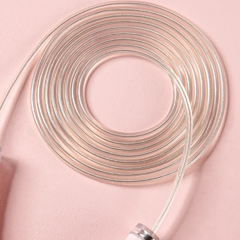 LEACCO Aerobic Fat Reduction Mechanical Counting Jump Ropes Adults PVC Steel Wire Rope, Silicone Controller 3m-2