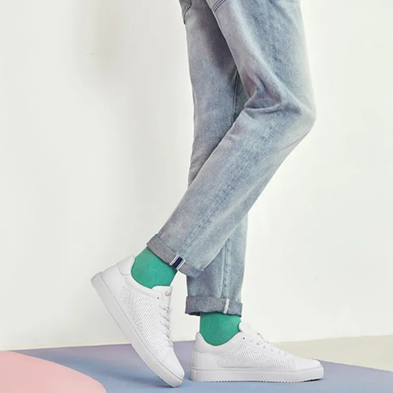 Cabbeen Versatile Trendy Casual Lightweight And Breathable Low Top Skateboard Shoes Men's White-6