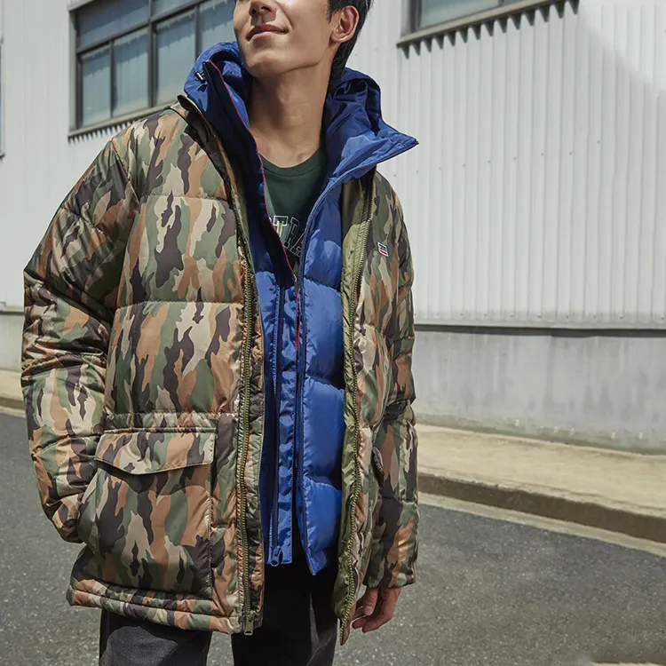 Levi's Down Jacket Men's Green Camouflage-1