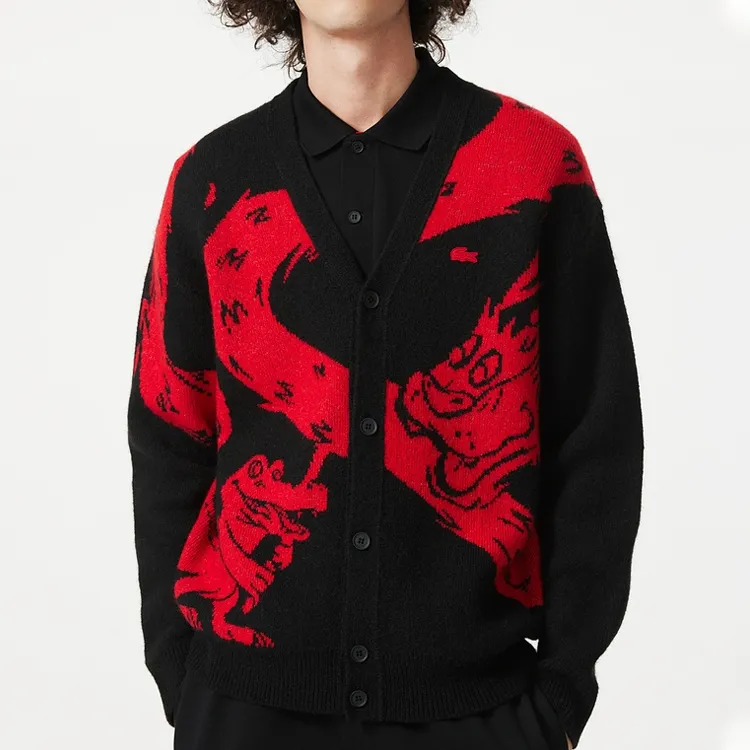 LACOSTE Year Of The Dragon Chinese New Year Series Sweaters Men Black-1