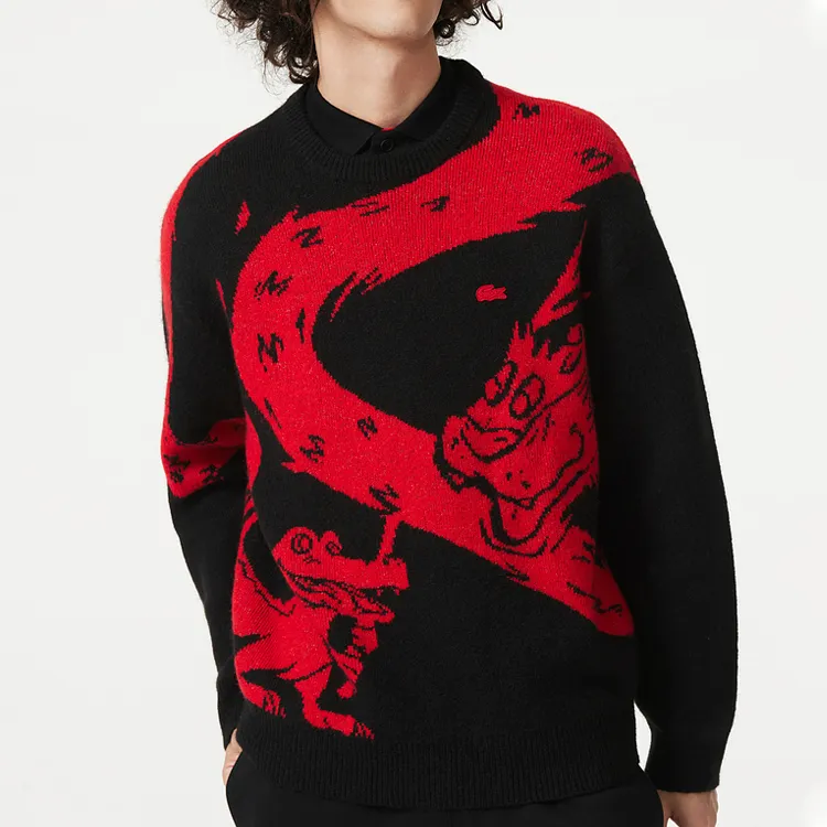 LACOSTE Year Of The Dragon Chinese New Year Series Sweaters Unisex Black-1