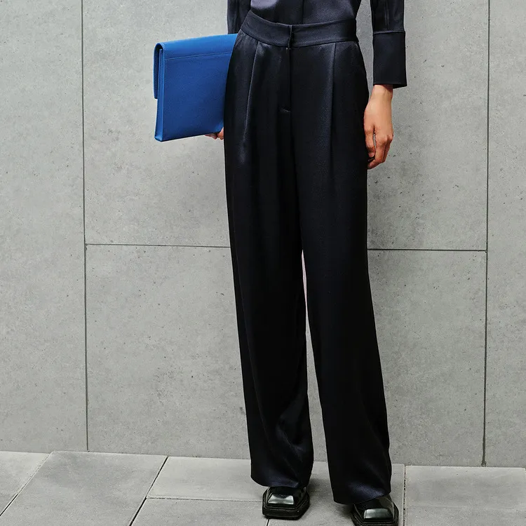 INSUN Casual Pants Women's Navy Blue-2