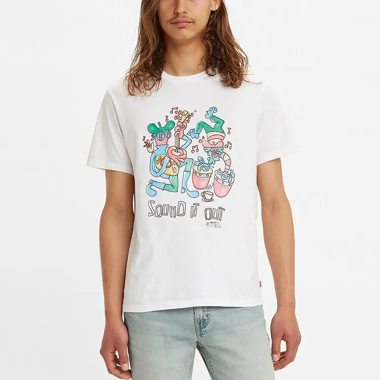 Levis T Shirts Men White-2