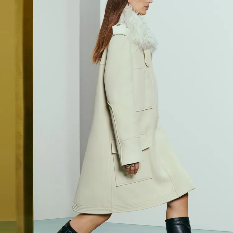 ZARA Coats Women's Frosted White-3