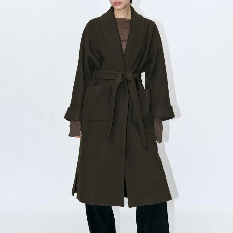 ZARA Coats Women's Khaki-3