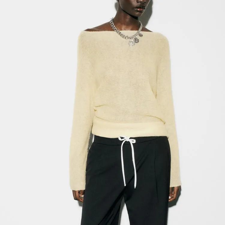 ZARA Sweater Women's Light Yellow-2