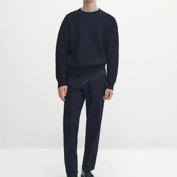 Massimo Dutti Knitwear Men's Navy Blue-1