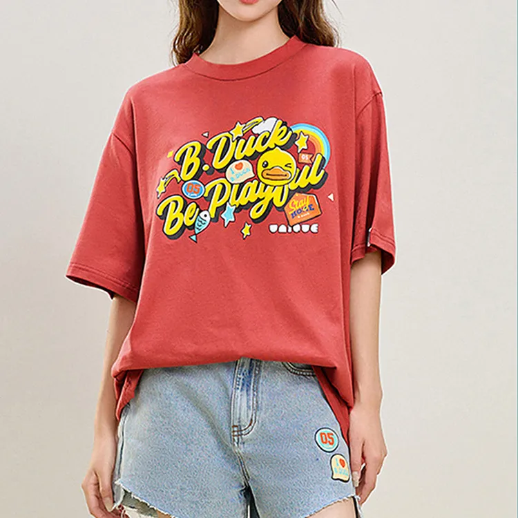 B.Duck T Shirt Women's Burgundy-1