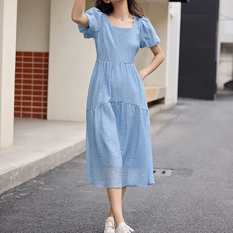 Demana Short Sleeved Dresses Women's Light Blue-2