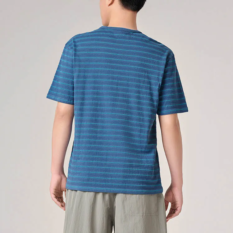 OUTDOOR PRODUCTS T Shirts Unisex Blue Green Stripes-3