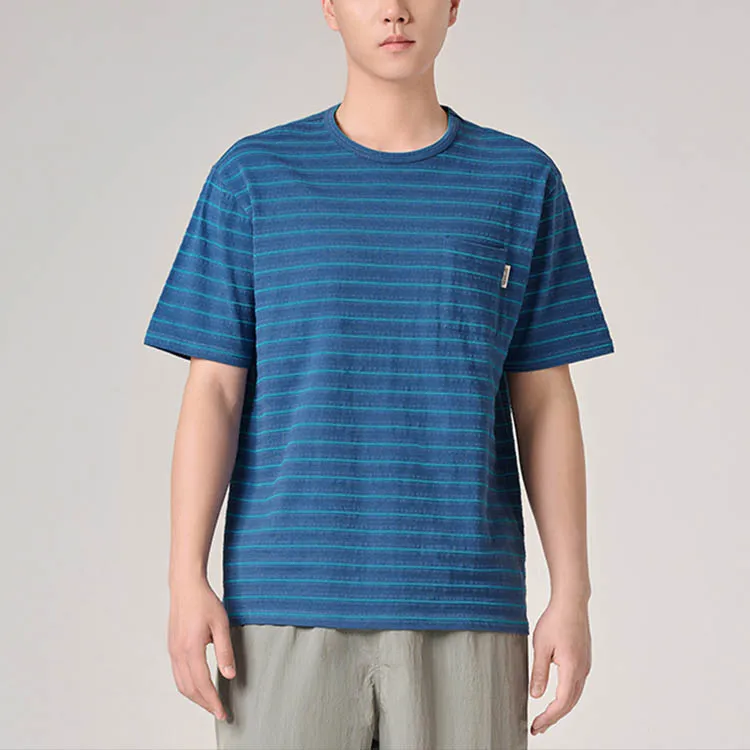 OUTDOOR PRODUCTS T Shirts Unisex Blue Green Stripes-2