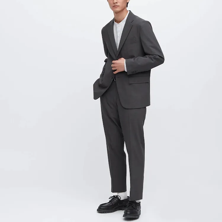 UNIQLO Suit Trousers Men Dark Gray-1