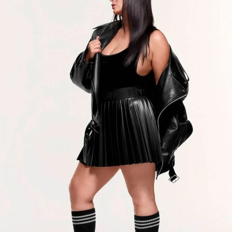 Adidas Ivy Park Leather Pleated Mini Skirt Asia Sizing-4