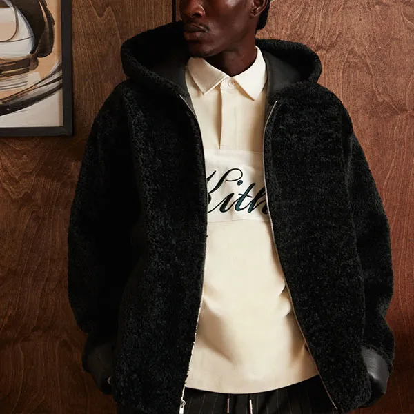 KITH Ryer Hooded Shearling Jacket-1