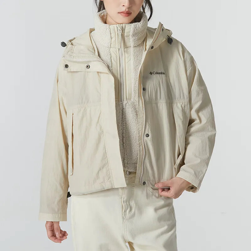 Columbia Windbreaker Jackets Women's Ecru-2