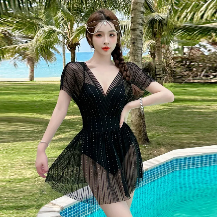 Youyou One Piece Swimsuits Women's Black-1